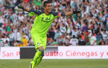 Festejando partido Santos
